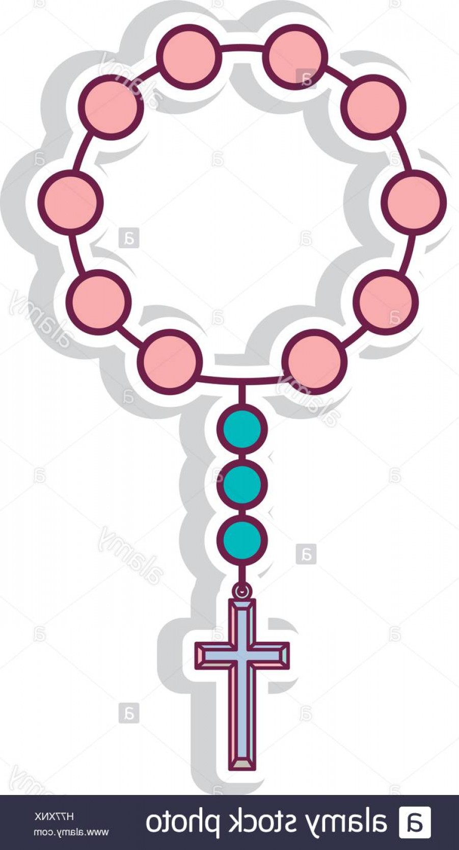 901x1668 Stock Photo Holy Rosary With Religious Cross Over White Background