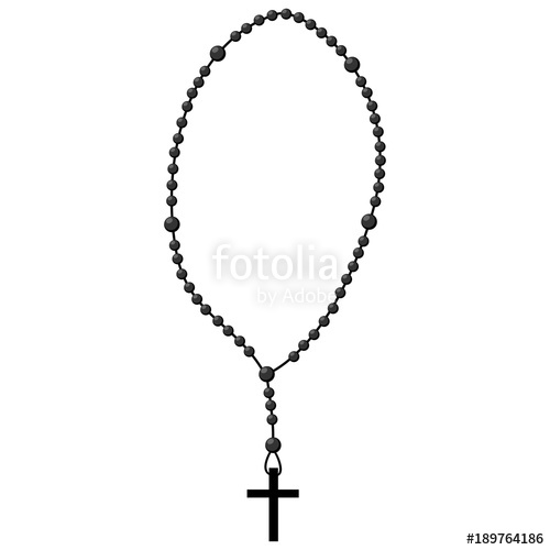 500x500 Holy Rosary Beads Vector Illustration Prayer Catholic Chaplet