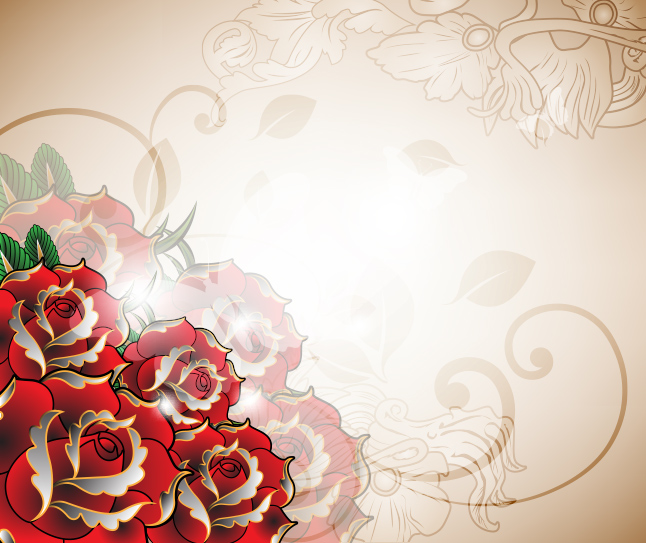 646x543 Tattoo Rose Vector Background Vector Art Graphics
