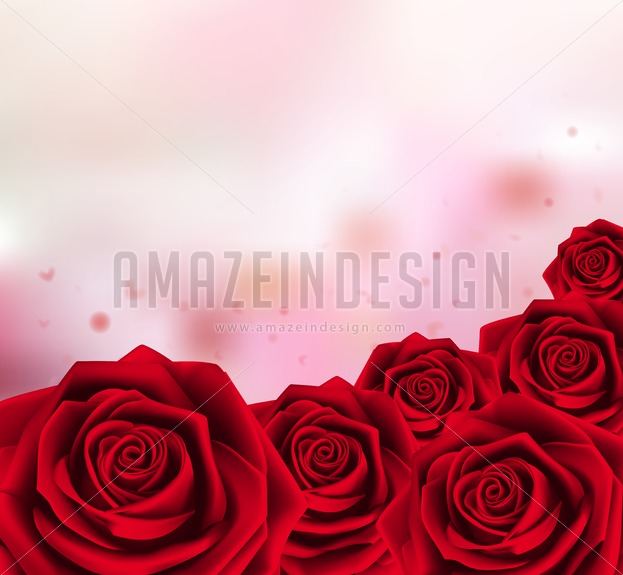 623x575 Valentines Day Red Roses Background Vector