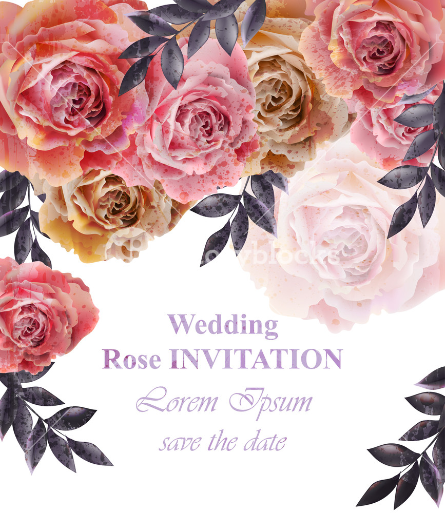 867x1000 Vintage Roses Background Vector Floral Card Retro Decor Royalty