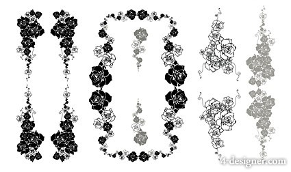 Designer Continental Rose Border Vector Material 425x252 Designer Continental Rose Border Vector Material