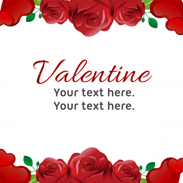 Valentine With Red Rose Border Vector Premium Download 626x626 Valentine With Red Rose Border Vector Premium Download