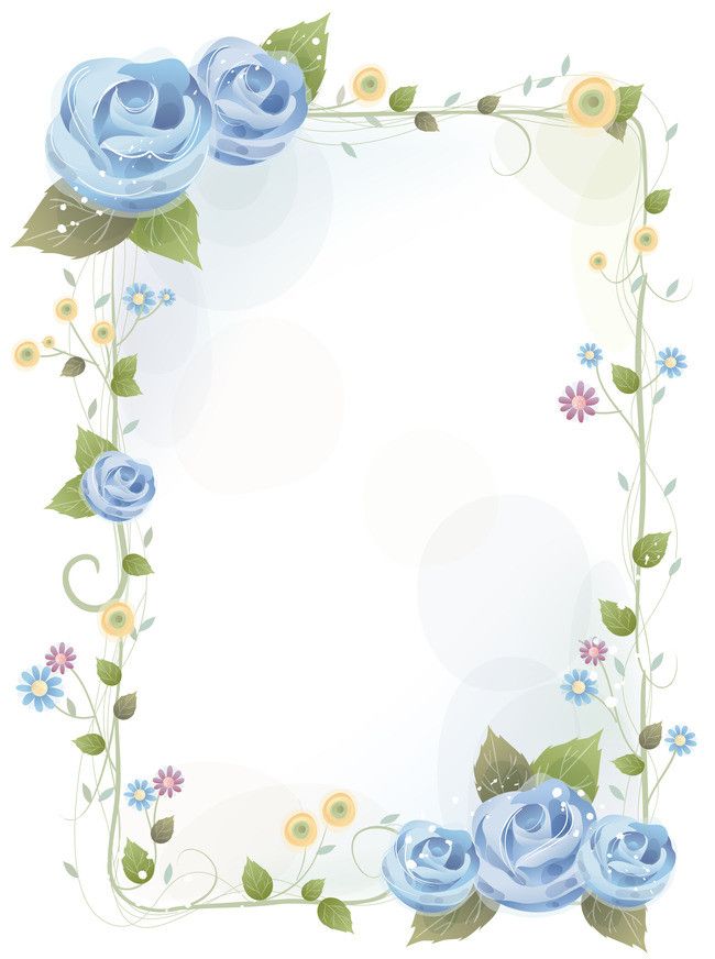 Beautiful Blue Rose Border Stationery Poster Background Material 650x872 Beautiful Blue Rose Border Stationery Poster Background Material