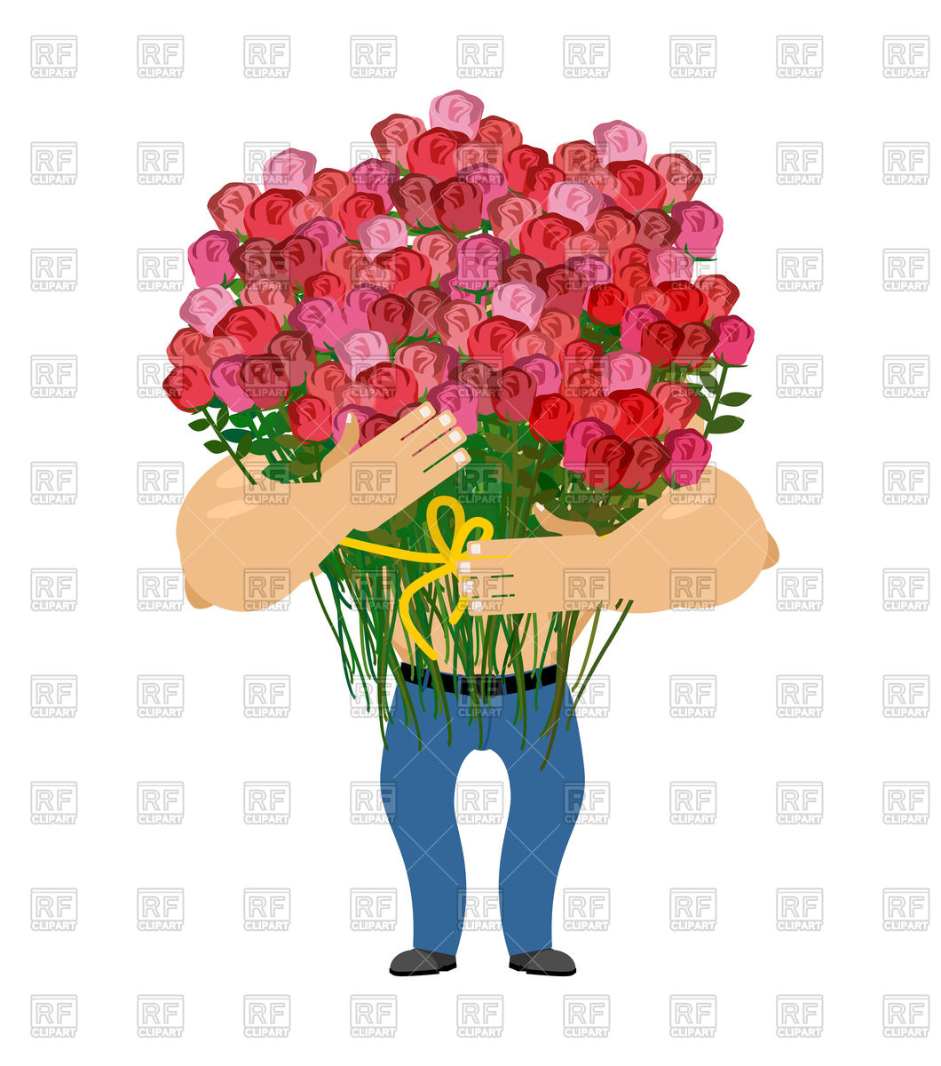 1060x1200 Man With Big Bouquet Of Roses