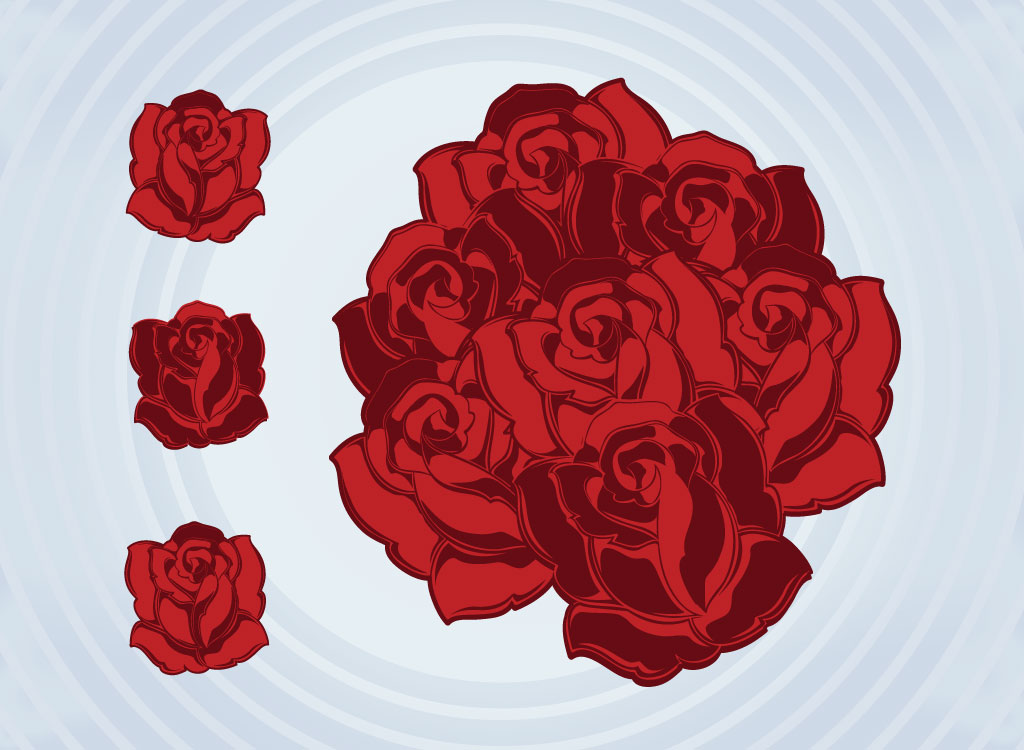 1024x750 Rose Bouquet Vector