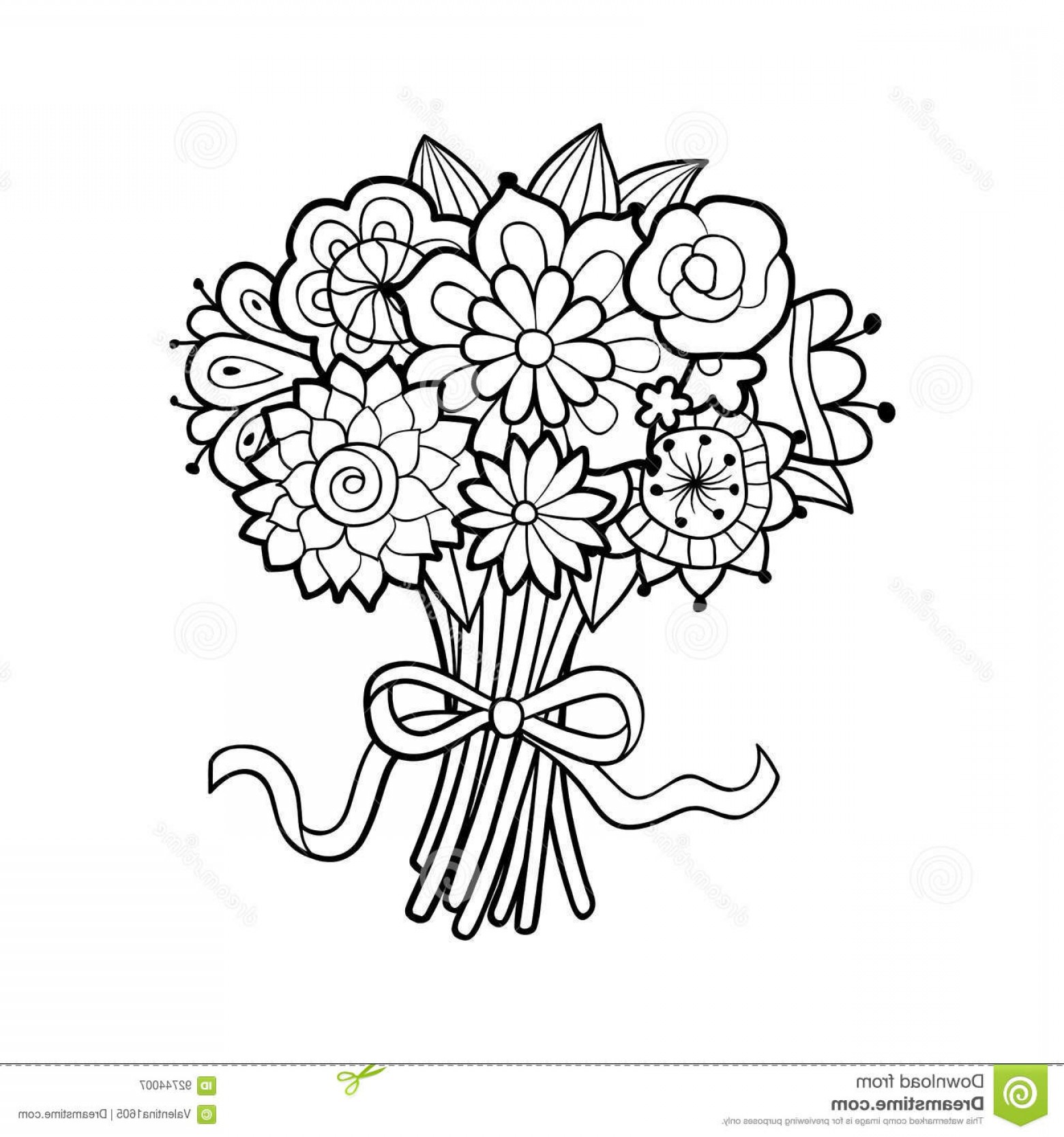 1560x1668 Vector Black And White Rose Bouquet Newwaysys