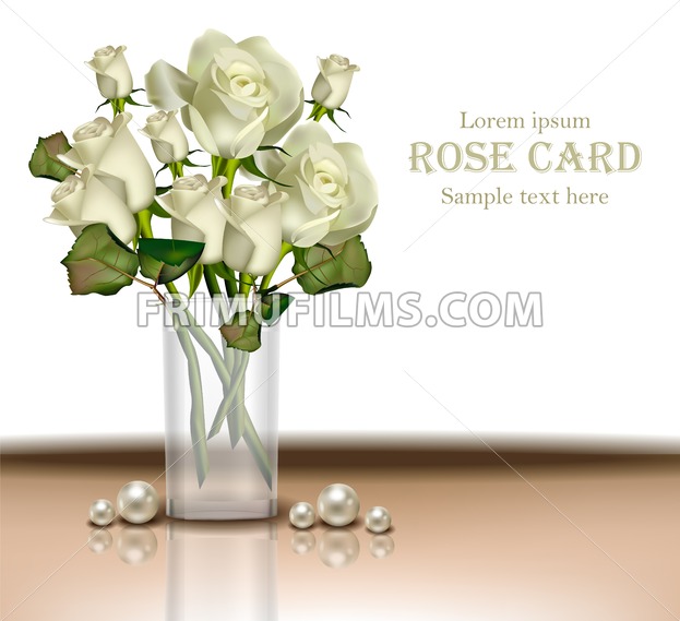 623x569 White Roses Flowers Bouquet Vector Realistic Detailed