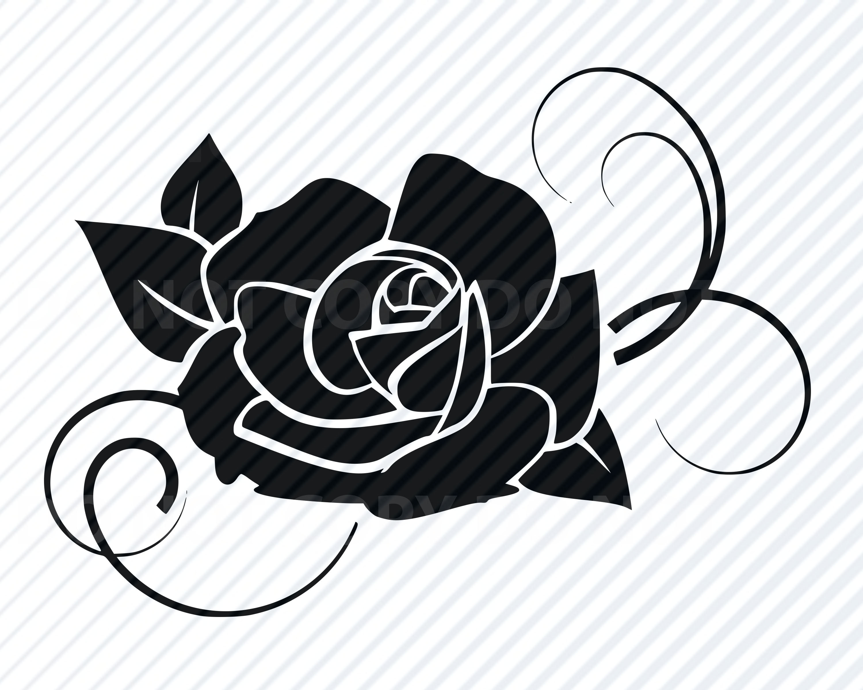 3000x2400 Black Rose Flower For Cricut Flower Vector Images Etsy