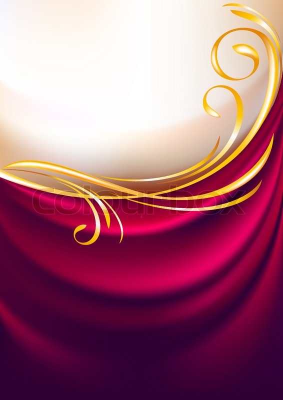 566x800 Pink Fabric Curtain, Background Gold Stock Vector Colourbox