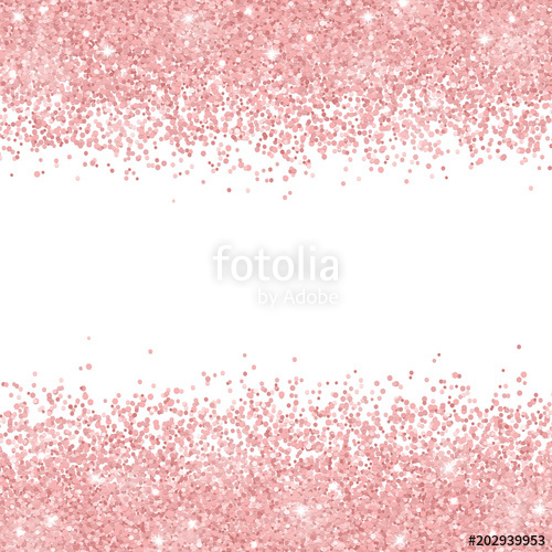 500x500 Rose Gold Glitter Scattered On White Background Vector Stock