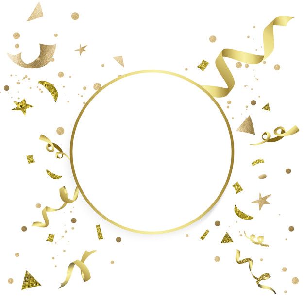 626x626 Gold Confetti Celebratory Design Free Vector Art