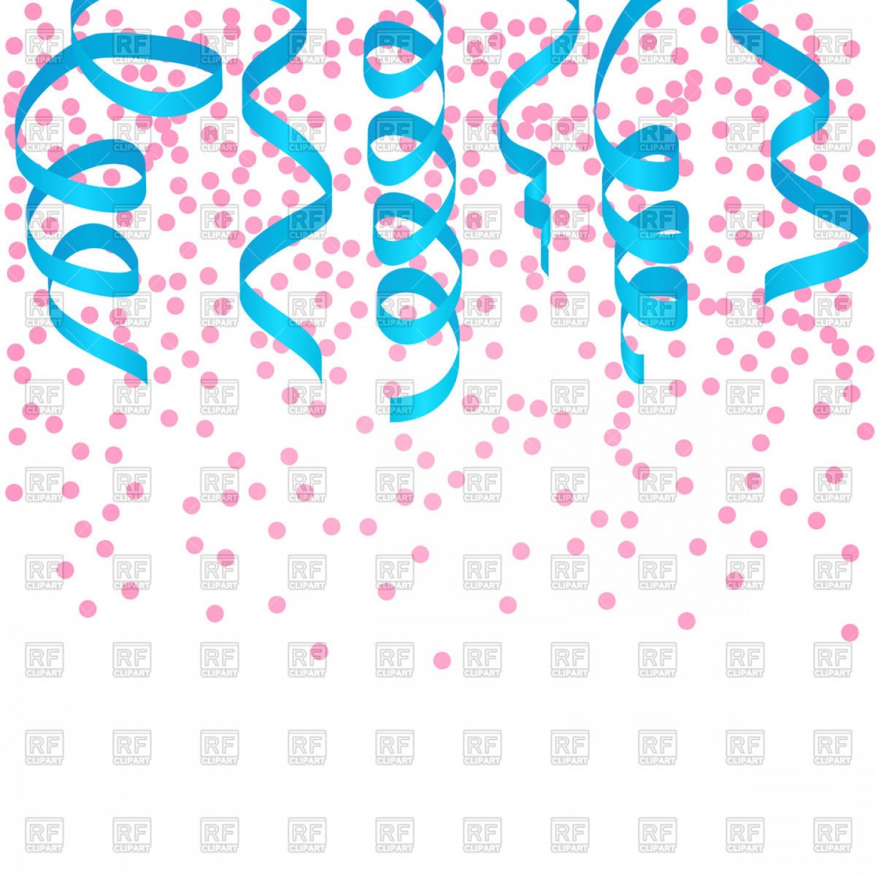 1728x1728 Party Background With Blue Paper Streamers And Confetti Vector
