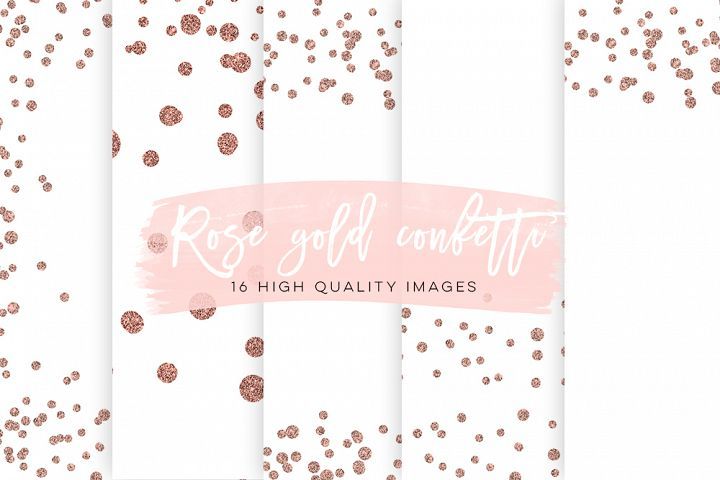 720x480 Rose Gold Confetti Overlays, Rose Gold Scrapbook Paper, Gold Paper