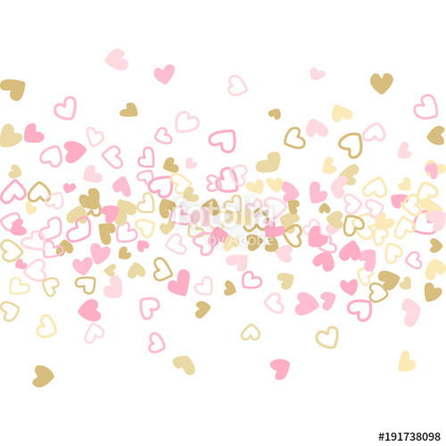 500x500 Rose Gold Valentine's Day Scatter Of Doodle Hearts Banner Or Card