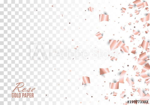 500x350 Rose Gold Festive Paper And Foil Confetti Scatter On Transparent
