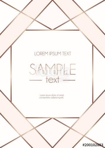 355x500 Geometric Rose Gold Design Template With Blush Pink And White