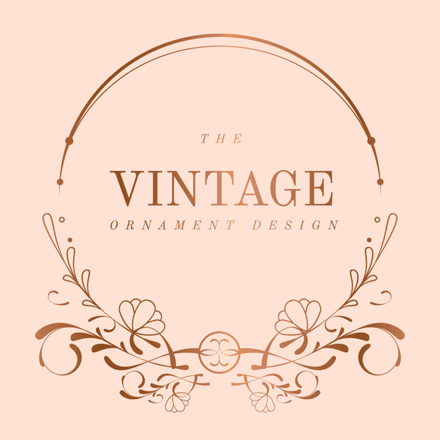 626x626 Vintage Rose Gold Art Nouveau Badge Vector Vector Free Download