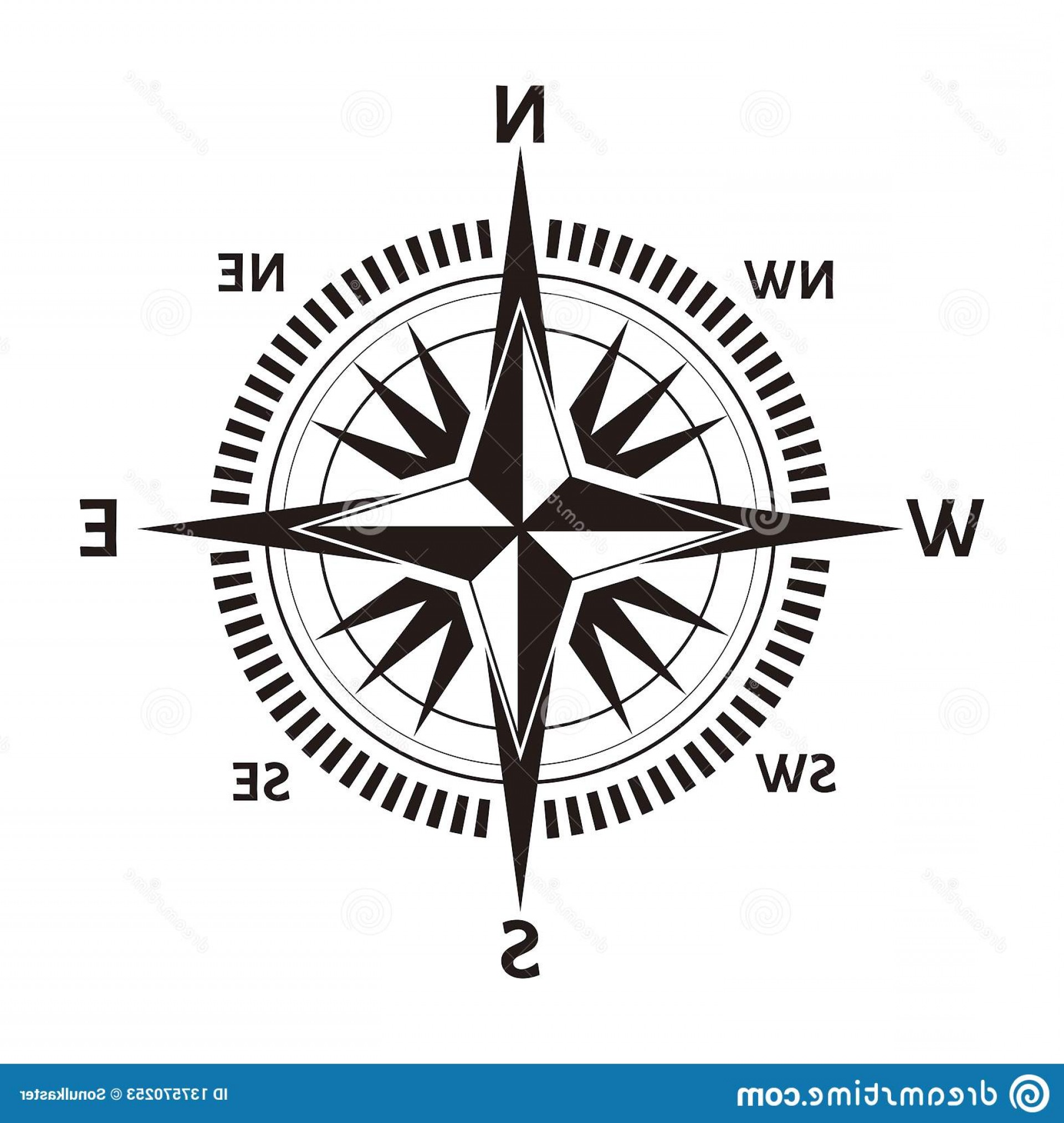 1920x2026 Navigation Compass Wind Rose Icon Vector Retro Nautical Marine