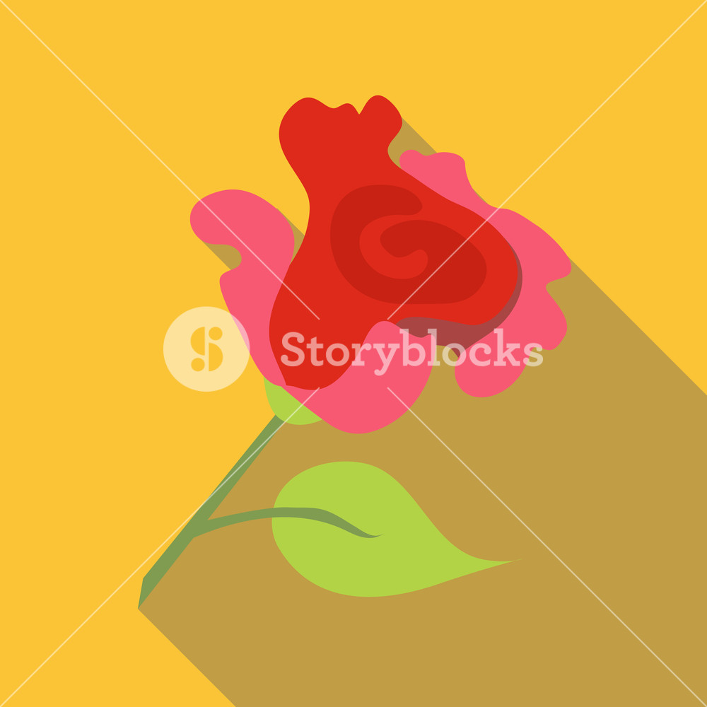 1000x1000 Pink Rose Icon Flat Illustration Of Pink Rose Vector Icon For Web