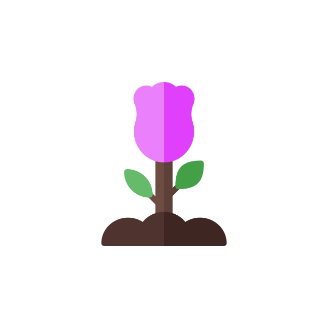 640x640 Rose Icon Vector Illustration In Flat Style For Any Purpose