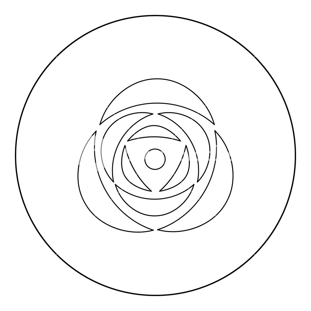 1000x1000 Rose Icon Black Color In Circle Vector Illustration Royalty Free