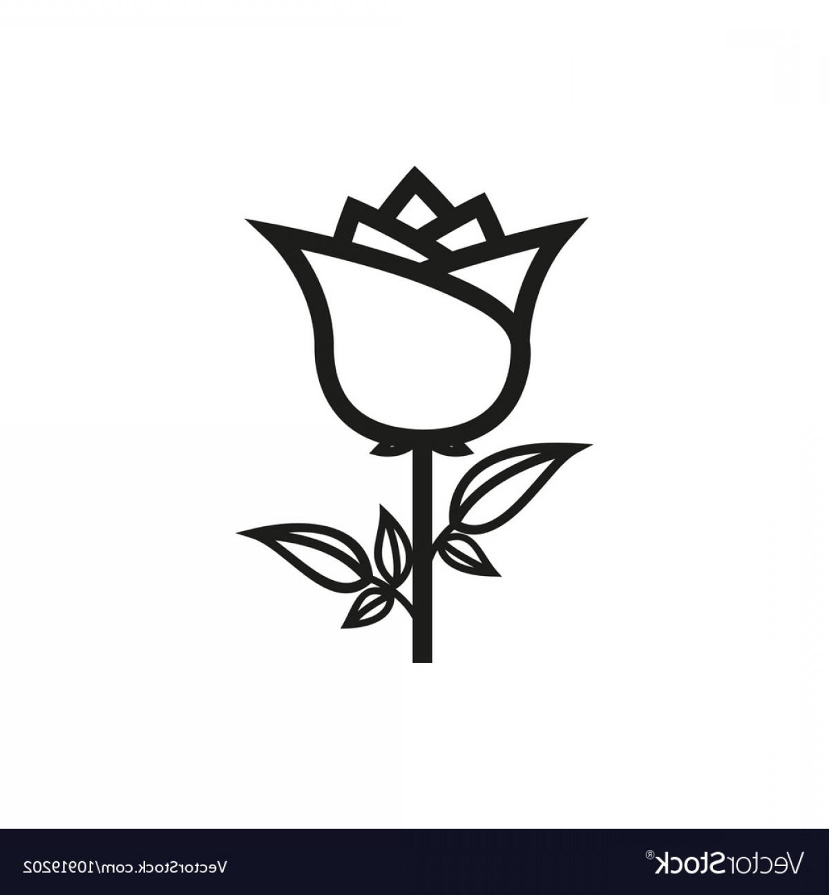 1200x1296 Simple Black Rose Icon On White Background Vector Cqrecords