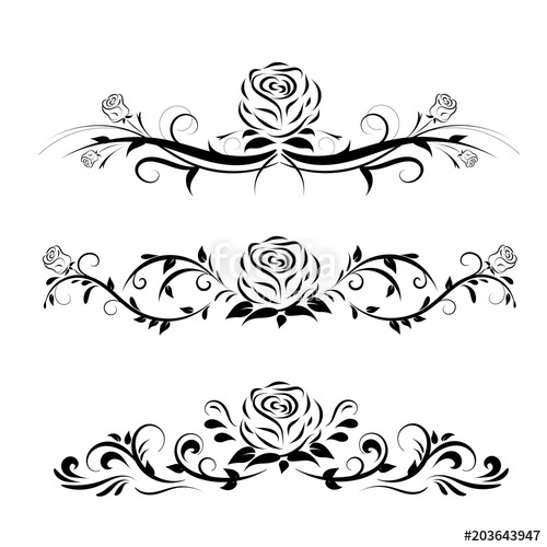 Rose Ornament Vector At Vectorified.com | Collection Of Rose Ornament ...