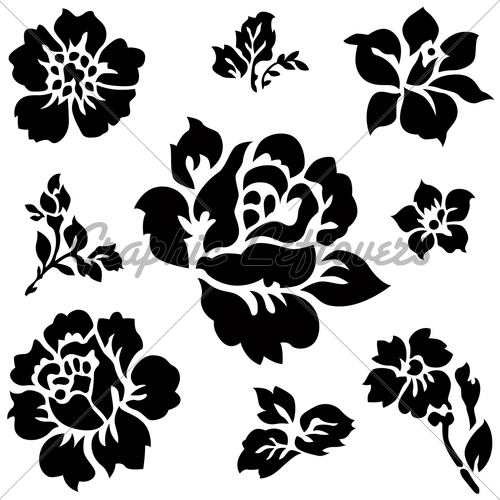 Vector Rose Icons Gl Stock Images 500x500 Vector Rose Icons Gl Stock Images