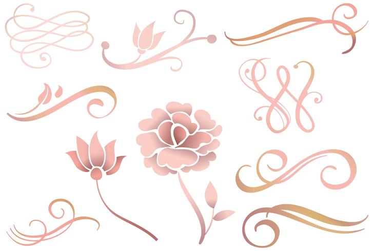 Rose Gold Ornaments Vectors 727x490 Rose Gold Ornaments Vectors