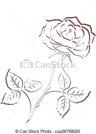 337x470 Rose Flower Outline Black And Red Outline Of Rose Flower Rose