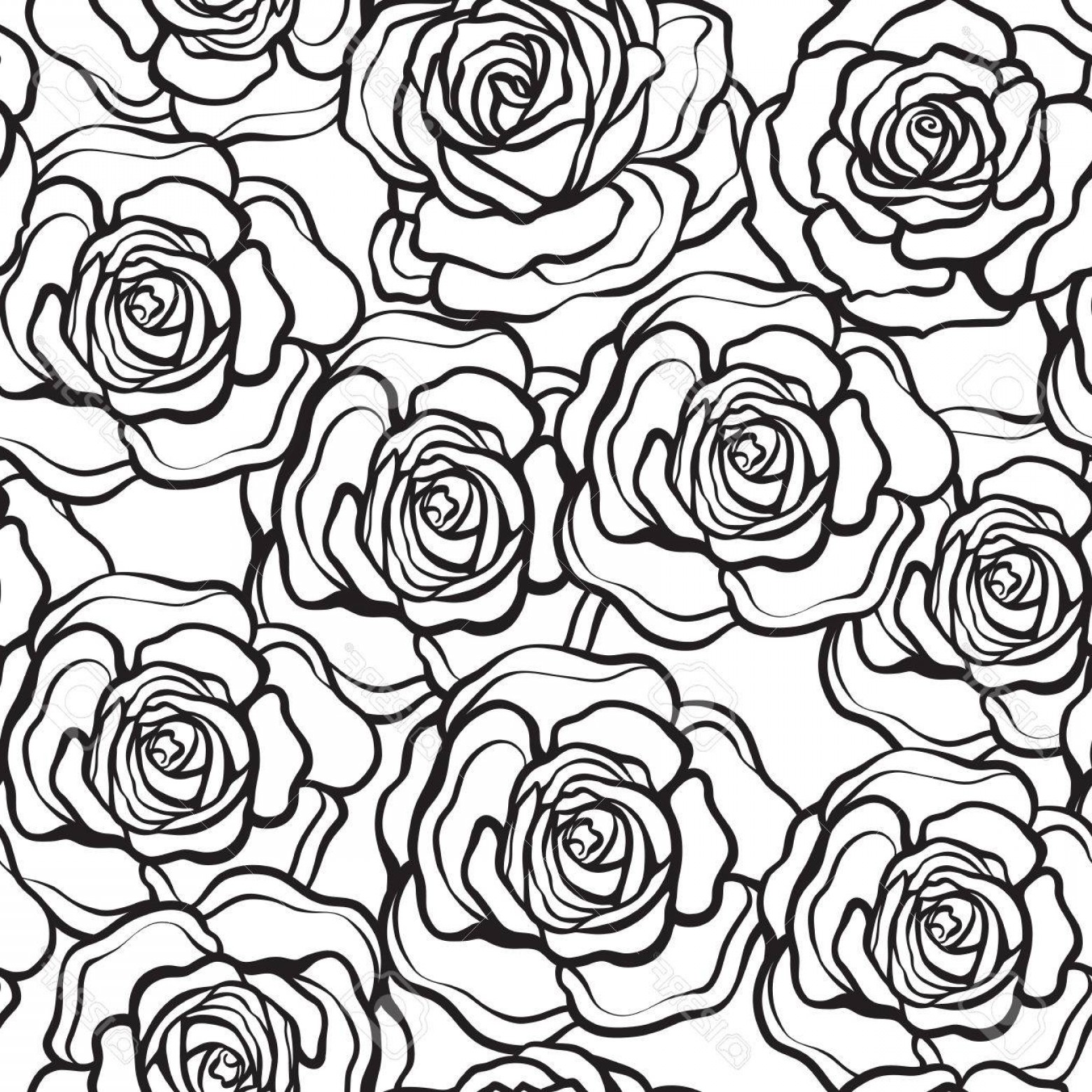 Rose Outline Vector at Vectorified.com | Collection of Rose Outline ...