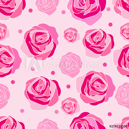 Pink Rose Pattern Vector Background Illustration Colorful Flower 500x500 Pink Rose Pattern Vector Background Illustration Colorful Flower