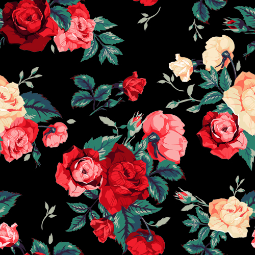 Vintage Roses Vector Seamless Pattern Free Download 500x500 Vintage Roses Vector Seamless Pattern Free Download
