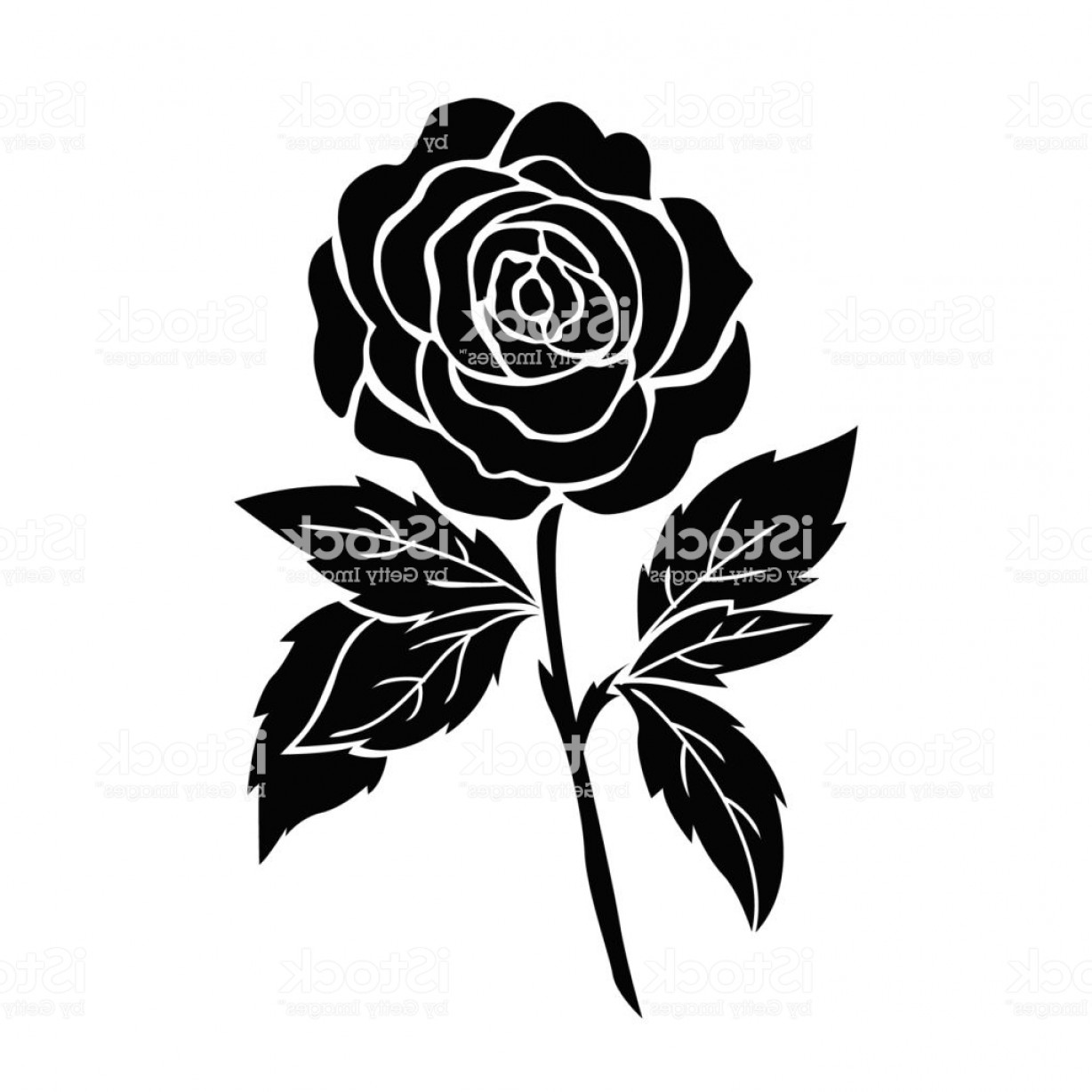 Rose Silhouette Vector at Vectorified.com | Collection of Rose ...