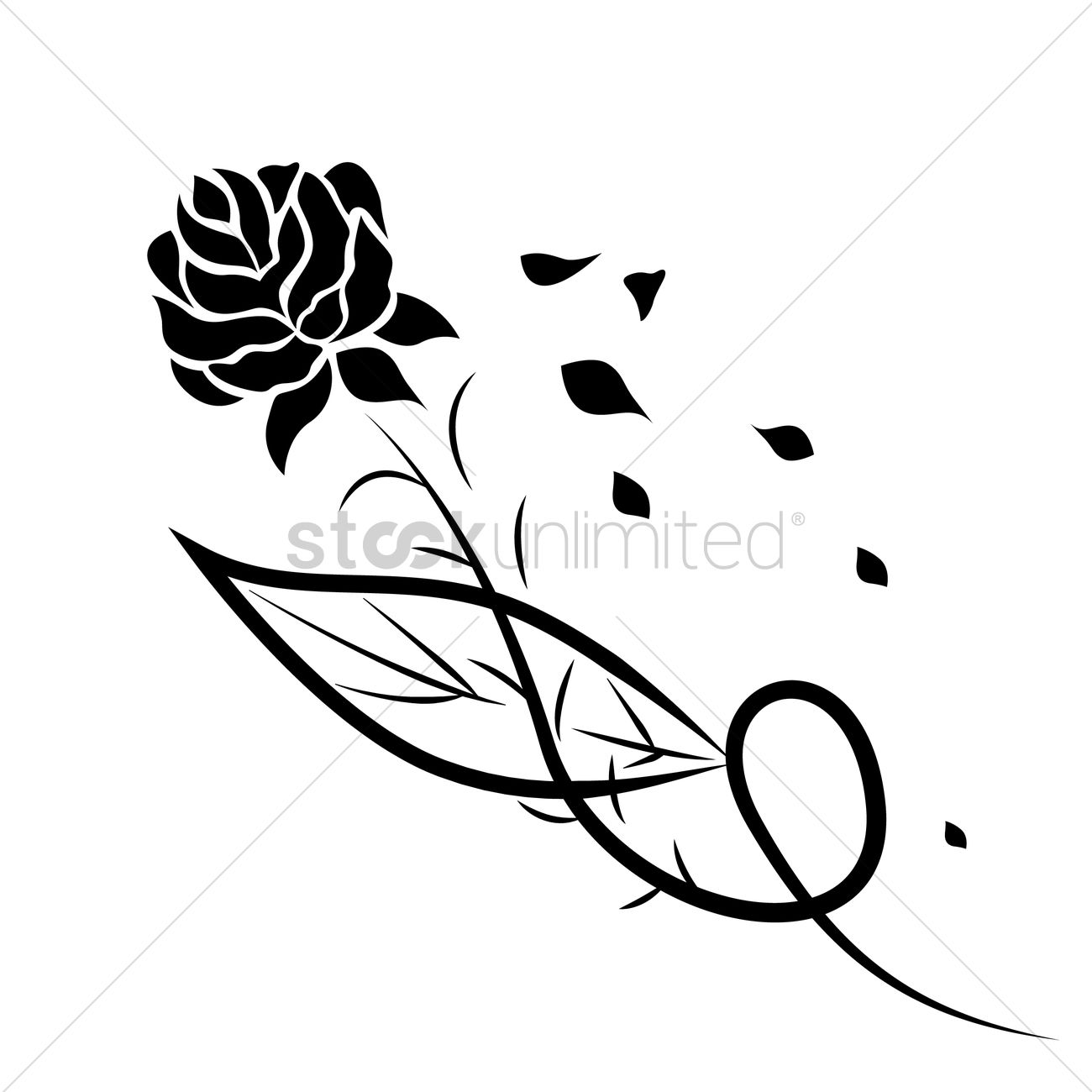 Rose Tattoo Vector Image 1300x1300 Rose Tattoo Vector Image