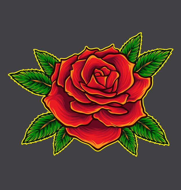 Rose Tattoo Vector Vector Premium Download 626x656 Rose Tattoo Vector Vector Premium Download