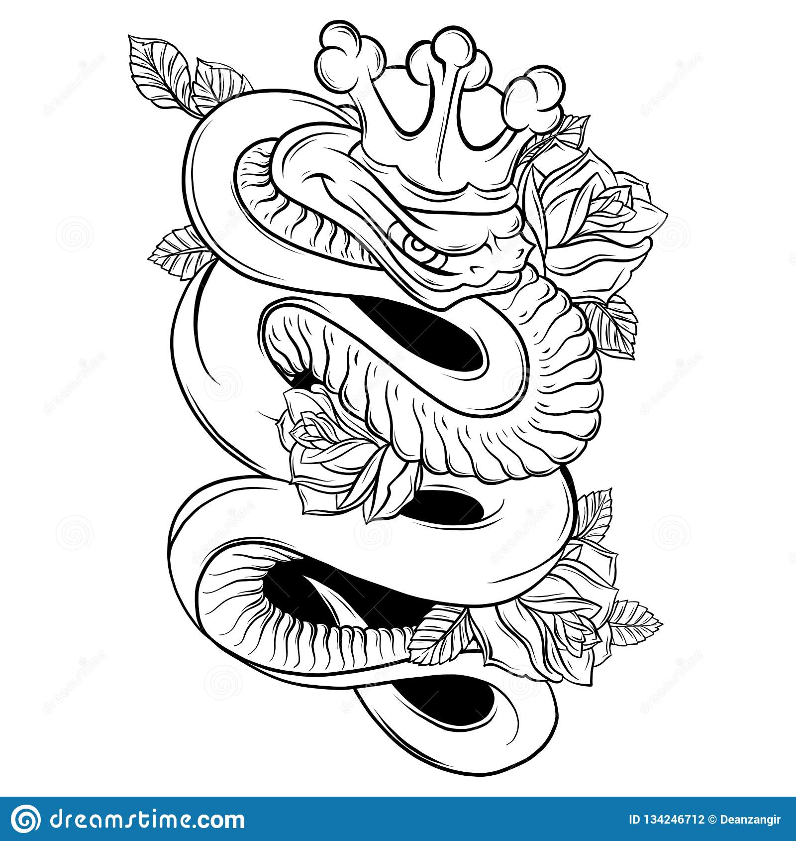 Tattoos Vector Illustration Snake And Rose Traditional Tattoo 1600x1689 Tattoos Vector Illustration Snake And Rose Traditional Tattoo
