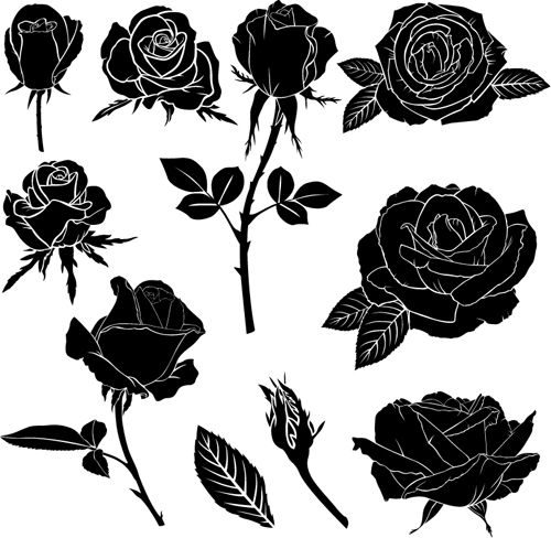 Download Black Rose Vector Illustration Format Black 500x488 Download Black Rose Vector Illustration Format Black