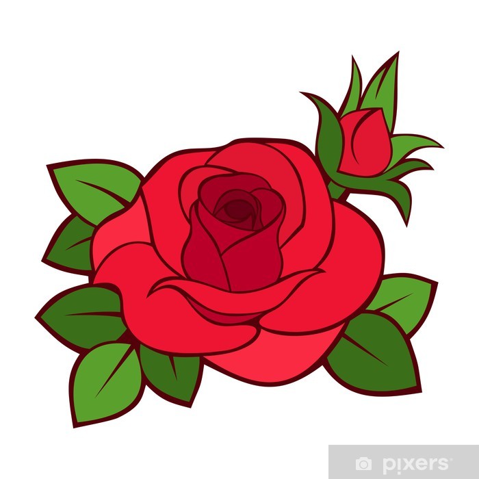 700x700 Red Rose Vector Illustration Poster