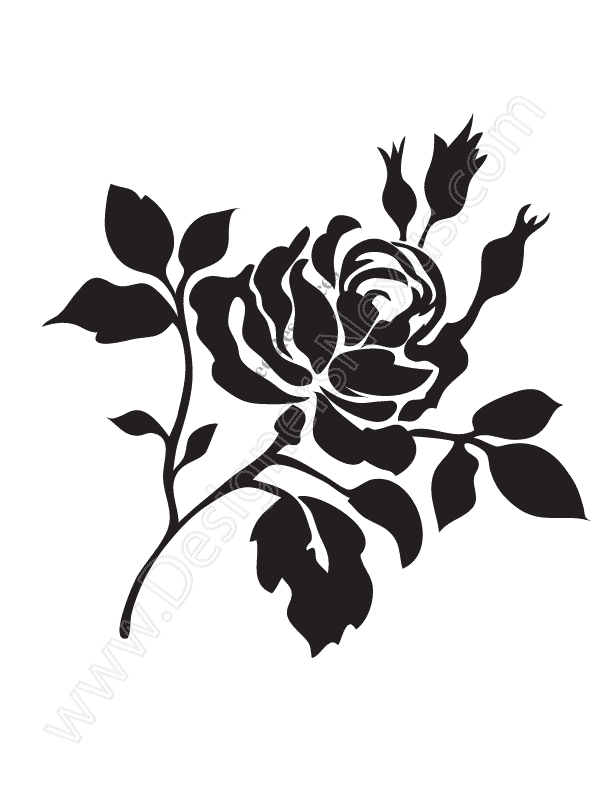Free Rose Vector Graphic Stencil Clip Art 612x792 Free Rose Vector Graphic Stencil Clip Art
