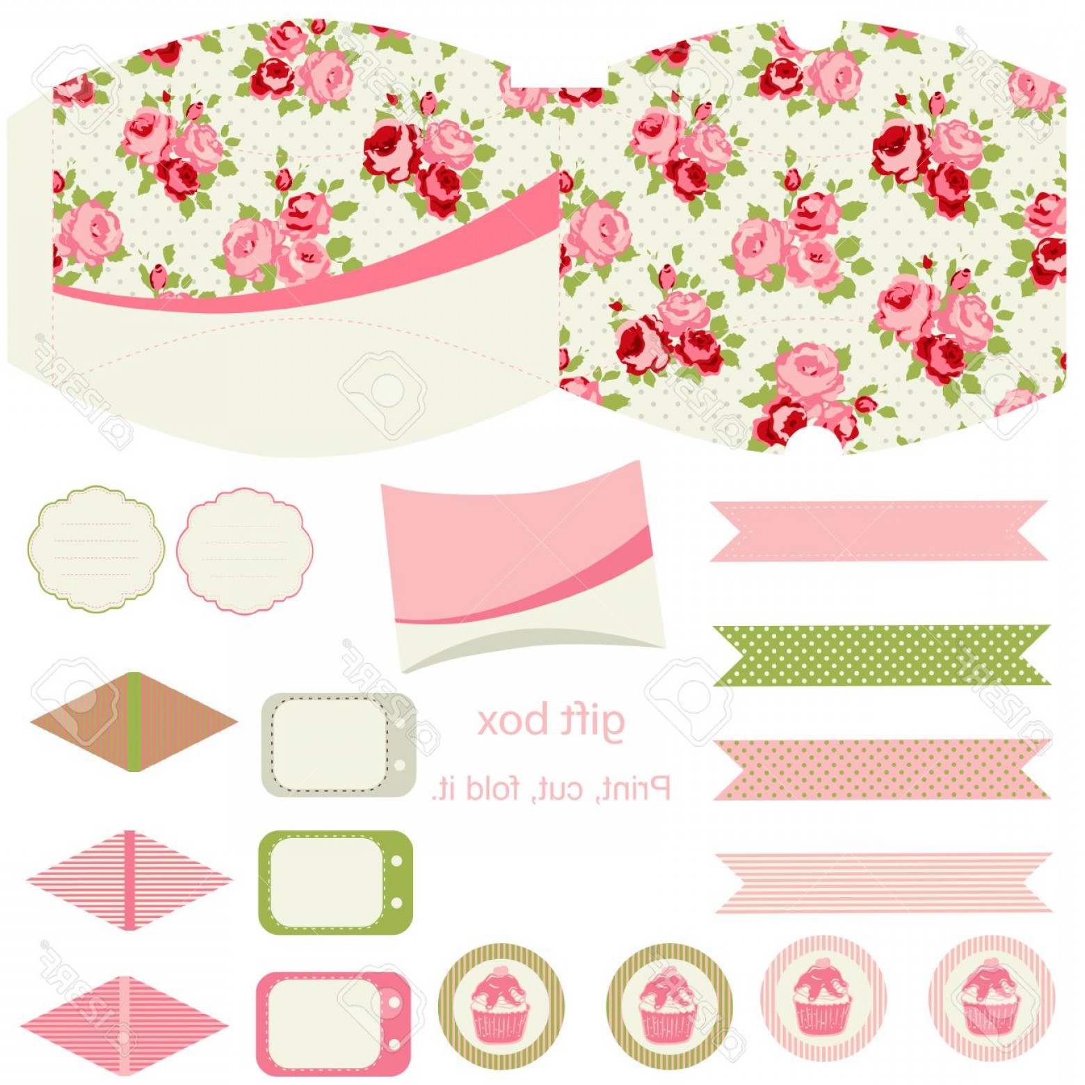 Photostock Vector Party Set Gift Box Template Abstract Floral 1560x1560 Photostock Vector Party Set Gift Box Template Abstract Floral