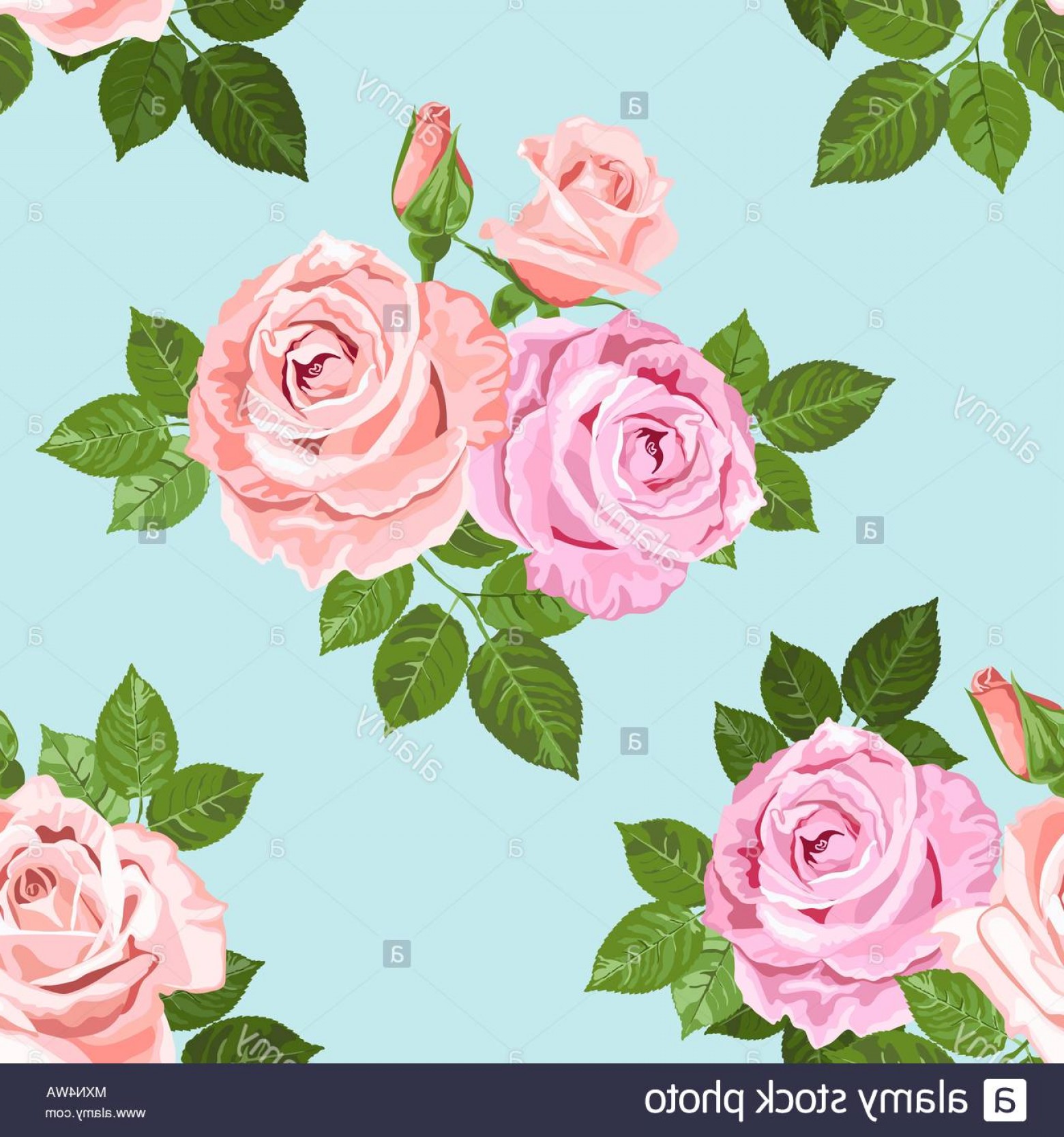 Pink And Beige Roses Vector On The Blue Seamless Pattern Floral 1560x1668 Pink And Beige Roses Vector On The Blue Seamless Pattern Floral