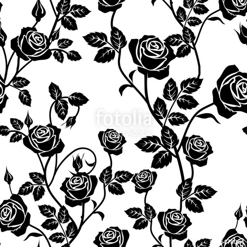 Rose Seamless Pattern Black And White Seamless Pattern 500x500 Rose Seamless Pattern Black And White Seamless Pattern