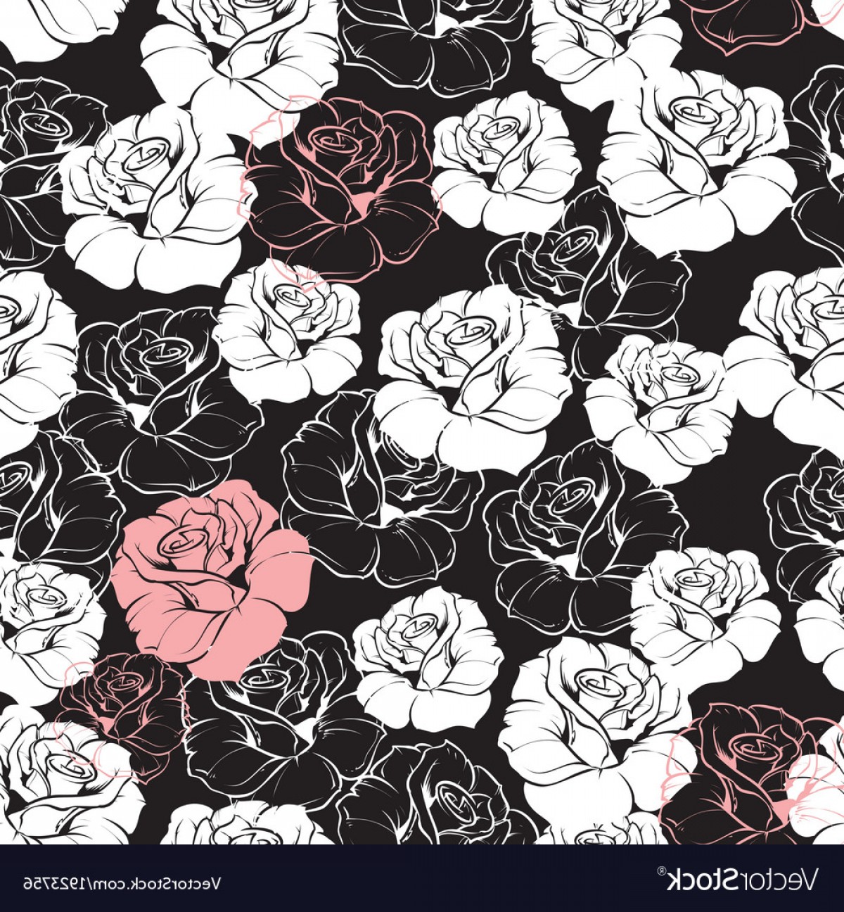 Seamless Dark Floral Pattern With White Roses Vector Hoodamathrun 1200x1296 Seamless Dark Floral Pattern With White Roses Vector Hoodamathrun