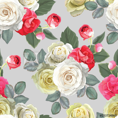Floral Seamless Pattern With Rose 500x500 Floral Seamless Pattern With Rose