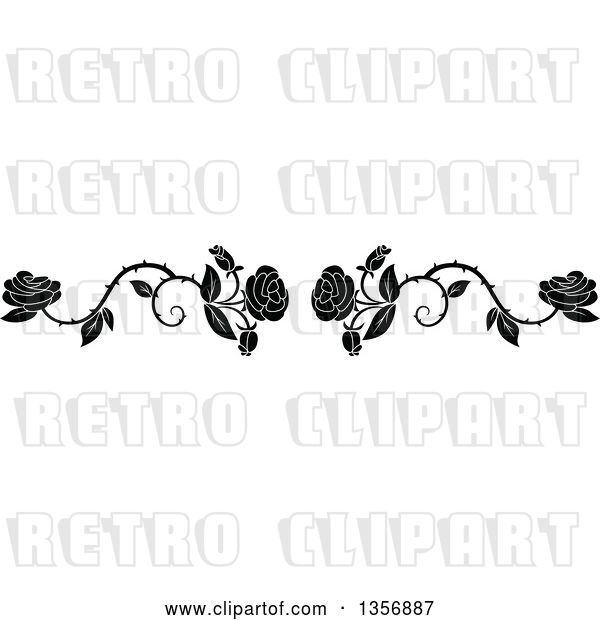 Vector Clip Art Of Retro Floral Rose Vine Border Design Element 600x620 Vector Clip Art Of Retro Floral Rose Vine Border Design Element