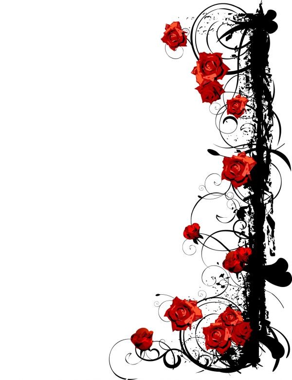 Vines And Red Roses Vector Graphics My Free Photoshop World 600x780 Vines And Red Roses Vector Graphics My Free Photoshop World