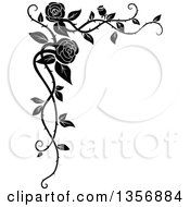 Clipart Of A Black And White Corner Floral Rose Vine Border Design 175x190 Clipart Of A Black And White Corner Floral Rose Vine Border Design