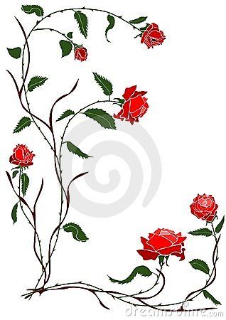 318x450 Red Rose Vine Illustration Vine Tattoos, Rose Vines, Vines